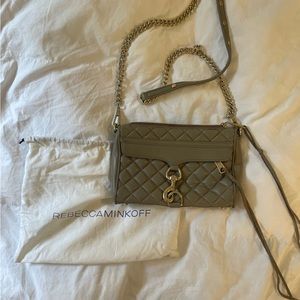 Rebecca Minkoff grey quilt pattern leather crossbody